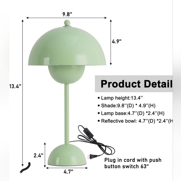Styish Green Modern Table Lamp - Picture 6 of 8